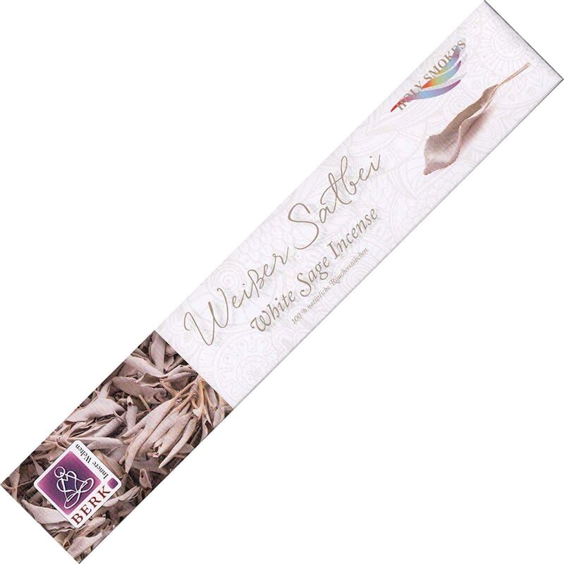 Weißer Salbei Duft Räucherstäbchen Holy Smokes Berk Natürliche Incense mit Bambusstab Für Räuchern Meditation Yoga Ritual Raumduft 1 Packung