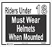 Riders under 18 Must Wear Helmets - Large Barn Sign