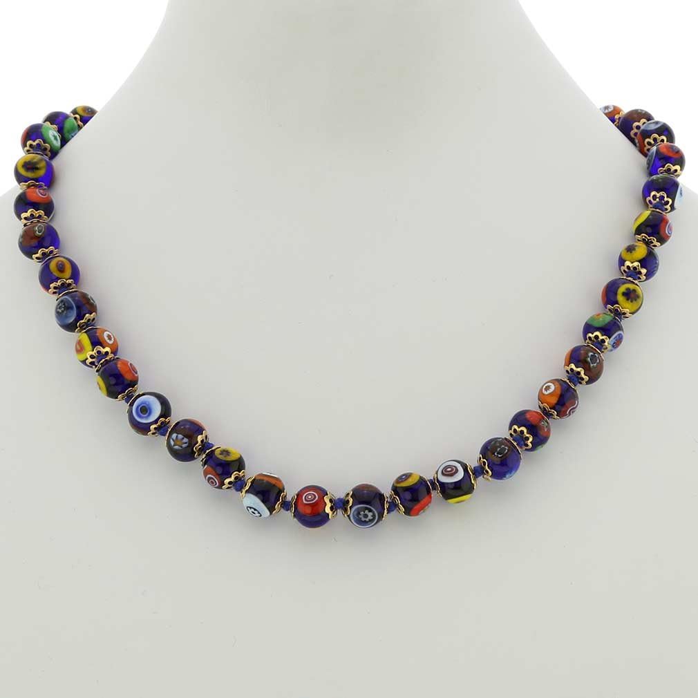 Glass Of Venice Murano Glass Mosaic Necklace - Blue