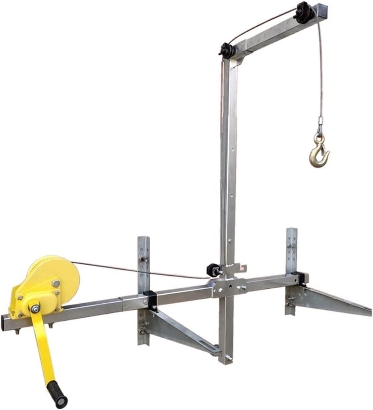 Air Conditioner Installation Tool Kit - Outdoor Unit Lifting Crane, Folding High-Altitude Installation Brackets with 10m Winch, Side Swing Lifting Tools for Easy Setup