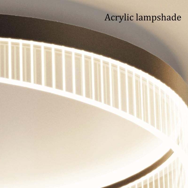 Elegant and Fashionable Creative Warm Acrylic Iron Ceiling Lamps Nordic Modern Simple Round Art Light LED Three-Color Dimmable Close to Lights for Living Room Bedroom Office Conference image 5