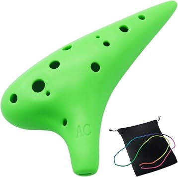 Aestivate Plastic Ocarina Instrument 12 Hole Ocarina Alto C 12-Hole Ocarina Instrument Easy Instrument Pointed OcarinaGreen