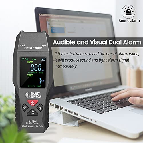 Image of SMART SENSOR ST1393 EMF Meter Electromagnetic Field EMF Detector Handheld Mini Digital LCD Electromagnetic Field Radiation Tester