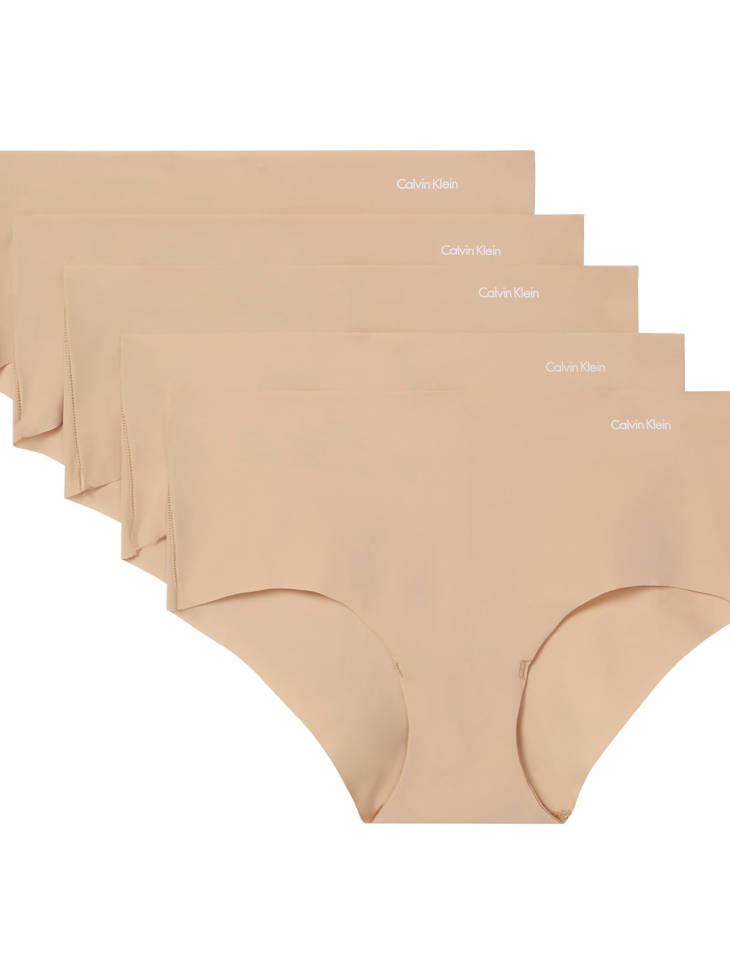 Calvin Klein Invisibles Hipster damskie majtki wielopakowe, jasny karmelowy 5, mały, Jasny karmel 5, S