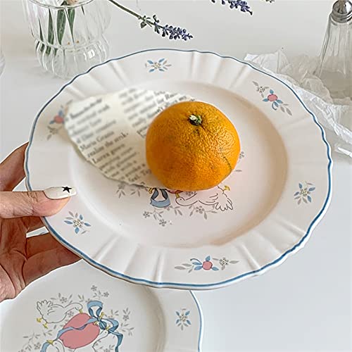 Assiette à dîner maison circulaire en céramique vintage - 5