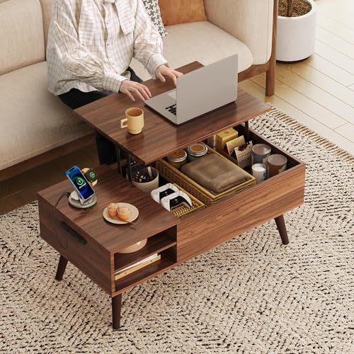 ガス圧式ローテーブル昇降式 あるモダンデザインのリビングテーブル | 上下調整可能で快適な作業空間を提供 | シンプルでスタイリッシュ