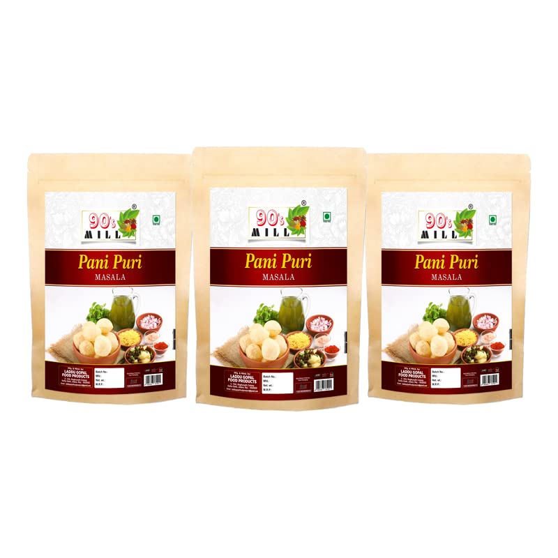 90's MILL Auténtico Pani Puri MasalaShahi Gol-Gappa MasalaJal-Puri Masala Natural Y FrescoComida Callejera Golgappe Pani Puri MasalaSabroso