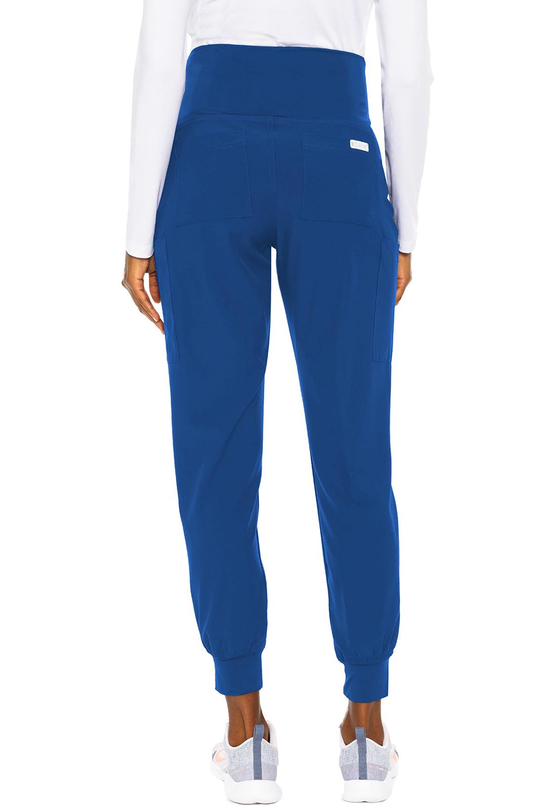 Med Couture Pantalones deportivos de maternidad con 4 bolsillos, panel de cintura de punto, ultra suave y elástico de 360° - MC8729