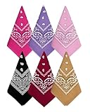 Bycc Bynn 3 Pack 100% Cotton Paisley Pattern Bandanas Face Mask Square Scarf Headwear (S- 6 Pack-2)