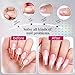 krofaue 500PCS Clear False Nails Tips - Half Cover Lady French Style Acrylic Artificial Tip Manicure with Box of 10 Sizes for Nail Tips Art Salons and Home DIY