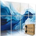 Soon Global 8-Pack Acoustic Panels, Soundproof Wall Panels, 48 X 32 Inches Sound Absorbing Panels, Decorative Acoustical Wall Panels, Acoustic Treatment for Recording Studio, Harmony in Azure