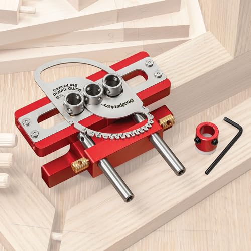Woodpeckers Cam-A-Line Dowel Jig, 1/4 Inch, USA Made Ultimate Doweling Jig Kit, Variable Spacing & Positive Indexing For Great Dowel Joints