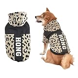 Leopard Dog Winter Hoodie Jacket Cozy Warm Dog Cats Jacket Coat for Cold Weather Thick Flannel Insid