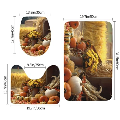 Tapis de bain en forme de U lot de 3 tapis de douche antidérapants et lavables en machine