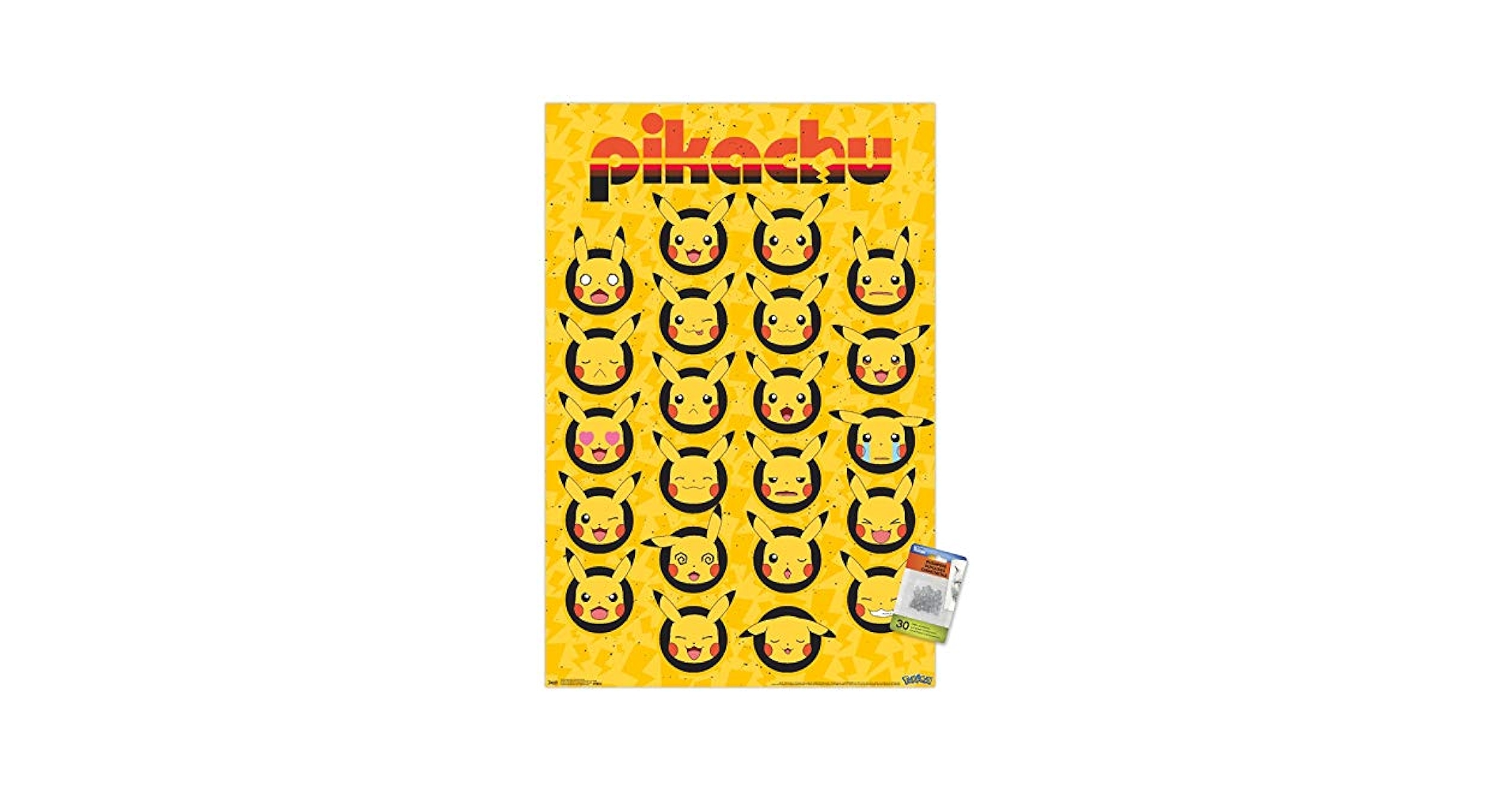 Amazon.co.jp: ポケモン ピカチュウ顔 壁ポスター プッシュピン