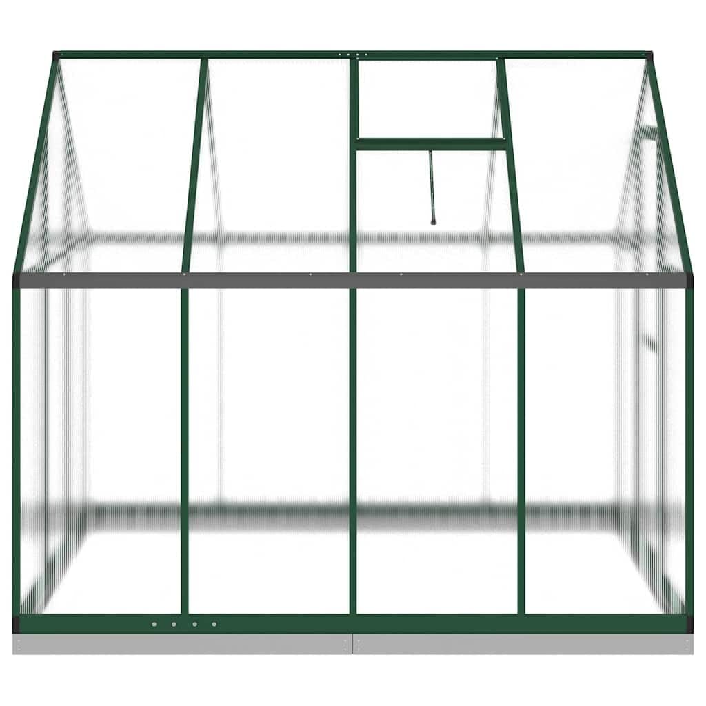 Invernadero con marco de base de aluminio, 224 x 169 x 202 cm, placas de policarbonato resistentes a los rayos UV, con ventana de ventilación y puerta batiente, invernadero resistente a la