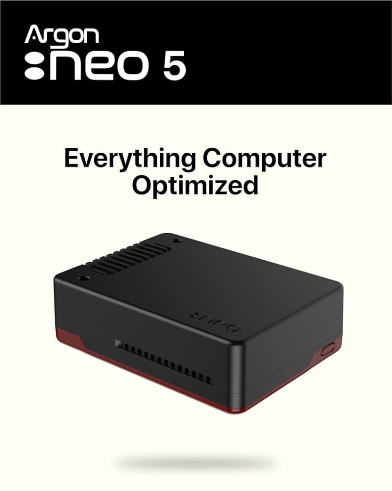 Raspberry pi 5 4gb argon neo 5 付き Amazon.com: Argon NEO 5 Case for Raspberry Pi 5 (BRED