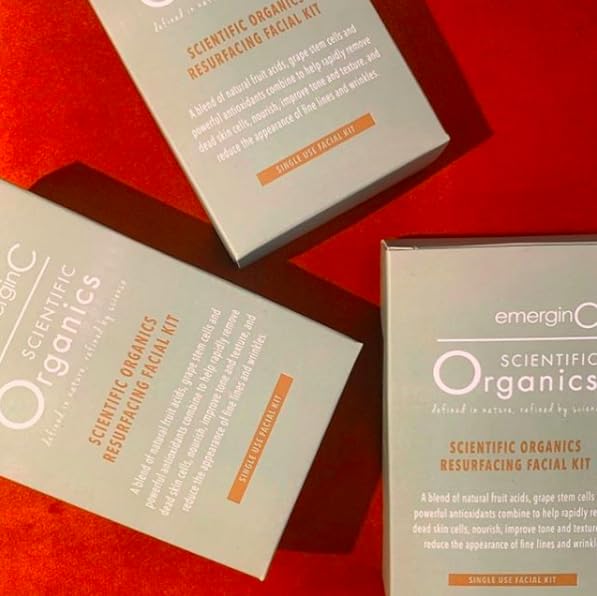 Miniatura 3 de EmerginC Scientific Organics - Kit facial de rejuvenecimiento facial  Juego de cuidado de la piel exfoliante de un solo uso para eliminar las