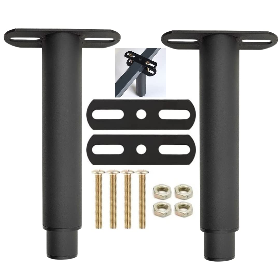MEETOZ 2PCS Adjustable Height Metal Center Support Leg,Sofa Bed Furniture Cabinet Foot Legs,Extra Durable Steel Furniture Foot Suitable for Bed Frame Sofa Furniture Cabine Foot Legs (5.1"-9.6")