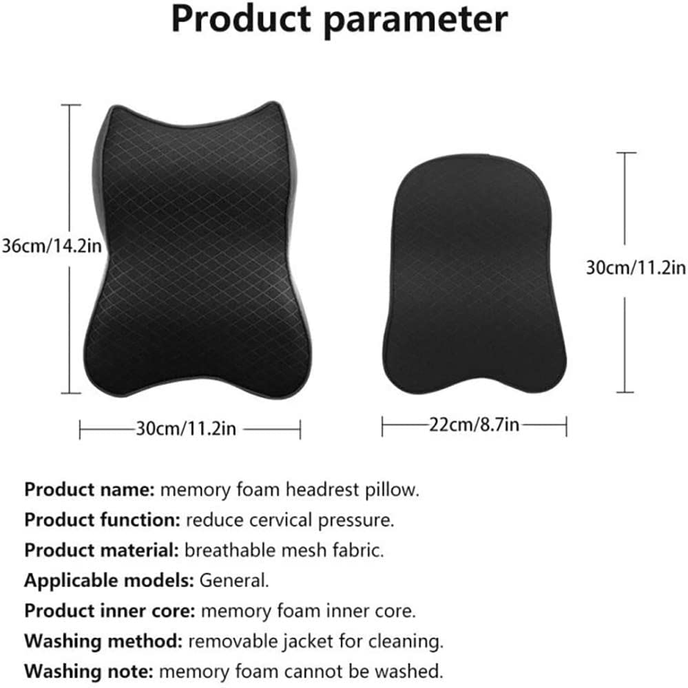 Peyx Car Seat Headrest Neck Rest Pillow Cushion for All Cars- Ergonomic Car Neck Pillow Memory Foam Neck Support for Neck/Back Pain Relief Neck Rest Support Cushion (Black), Pack of 1 3