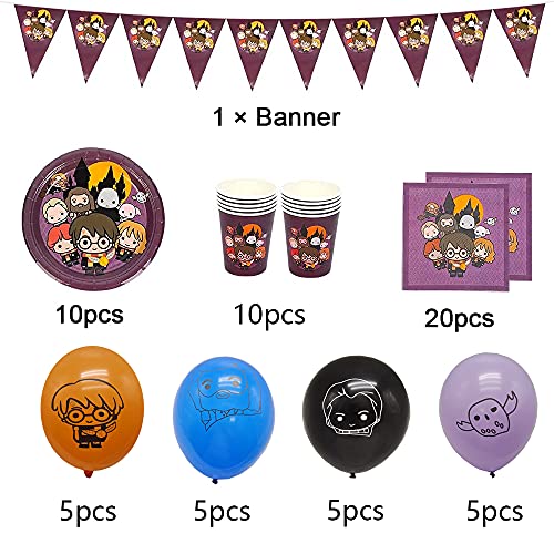 2609 / 5000 翻译结果 KENG 98-delige Harry Potter magische themafeestset, milieuvriendelijk servies, 10 gasten feestartikelen… - Image 4