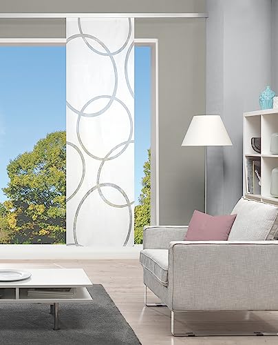 HOME WOHNIDEEN Schiebegardine 84202 PINALE Blickdicht, weiß, Jaquard, vers. Größen, Farbe:weiß, Größe:225 x 57 cm, Anzahl:1x