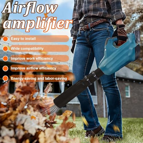 Leaf Blower Air Booster, Air Flow Booster for Blower, Turbo Nozzle Extension Airflow Accelerator, Lawn and Driveway Leaf Force Cleanup (1 pc Black) - Thumbnail 7