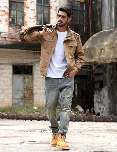 Image of TACVASEN Men's Lightweight Military Cotton Jacket Casual Windbreaker Coat