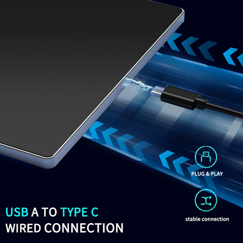 Trackpad Multi-Touch con USB, mouse sottile per computer desktop/laptop/notebook, nero