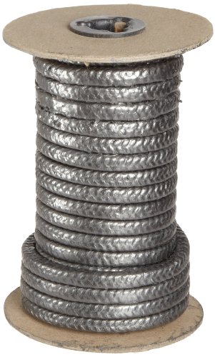 Palmetto 1555 Series Graphite Filament Compression Packing Seal, Dull Gray, 3/16