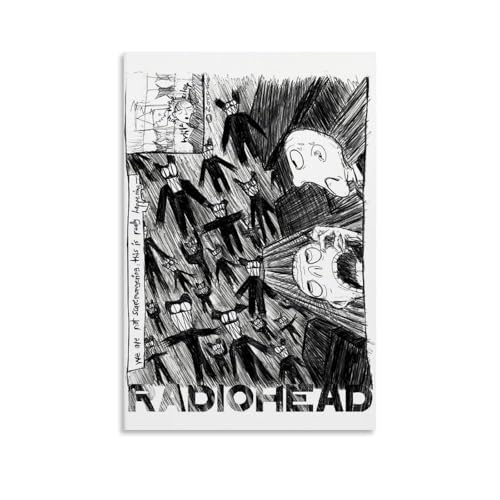 hoxaooi Band Radiohead Poster F&uuml;r Zimmer, &Auml;sthetische Leinwand-Wandkunst, Schlafzimmer-Dekor Poster 12x18inch(30x45cm)