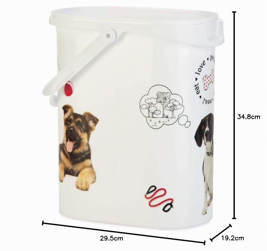 Curver Conteneur à Croquettes Pour Chien - 4kg / 10L - Rangement Hermétique Anti-Odeurs pour Nourriture pour Chiens - Conteneur avec poignée de Transport - 19 x 30 x 35 cm - Blanc