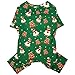 SeranPup XXS Puppy Chihuahu Christmas Pajamas - 4-Leg Long Sleeve Dog Onesie | Warm, Soft & Breathable Pjs for Sleeping, Cute Xmas Prints Suit for Indoor Comfort & Shedding Control, Green