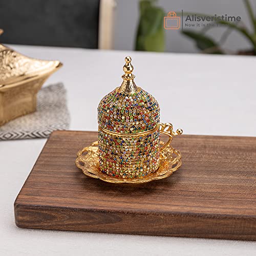 Alisveristime-Crystal-Embellished-Turkish-Coffee-Set--27-Pieces--Decorative-Zamac-Espresso-Cups-Saucers-and-Sugar-Bowl-with-Tray--Available-in-Three-Color-Variations-Multi
