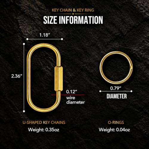 Image of ZHZ Brass Key Rings, Keychain for Men & Women, Bag Charms, 6 Pack | Secure Screw Lock, 12 O-Rings, Charm Holder for Handbags, Purses, Tote Bags & Backpacks
