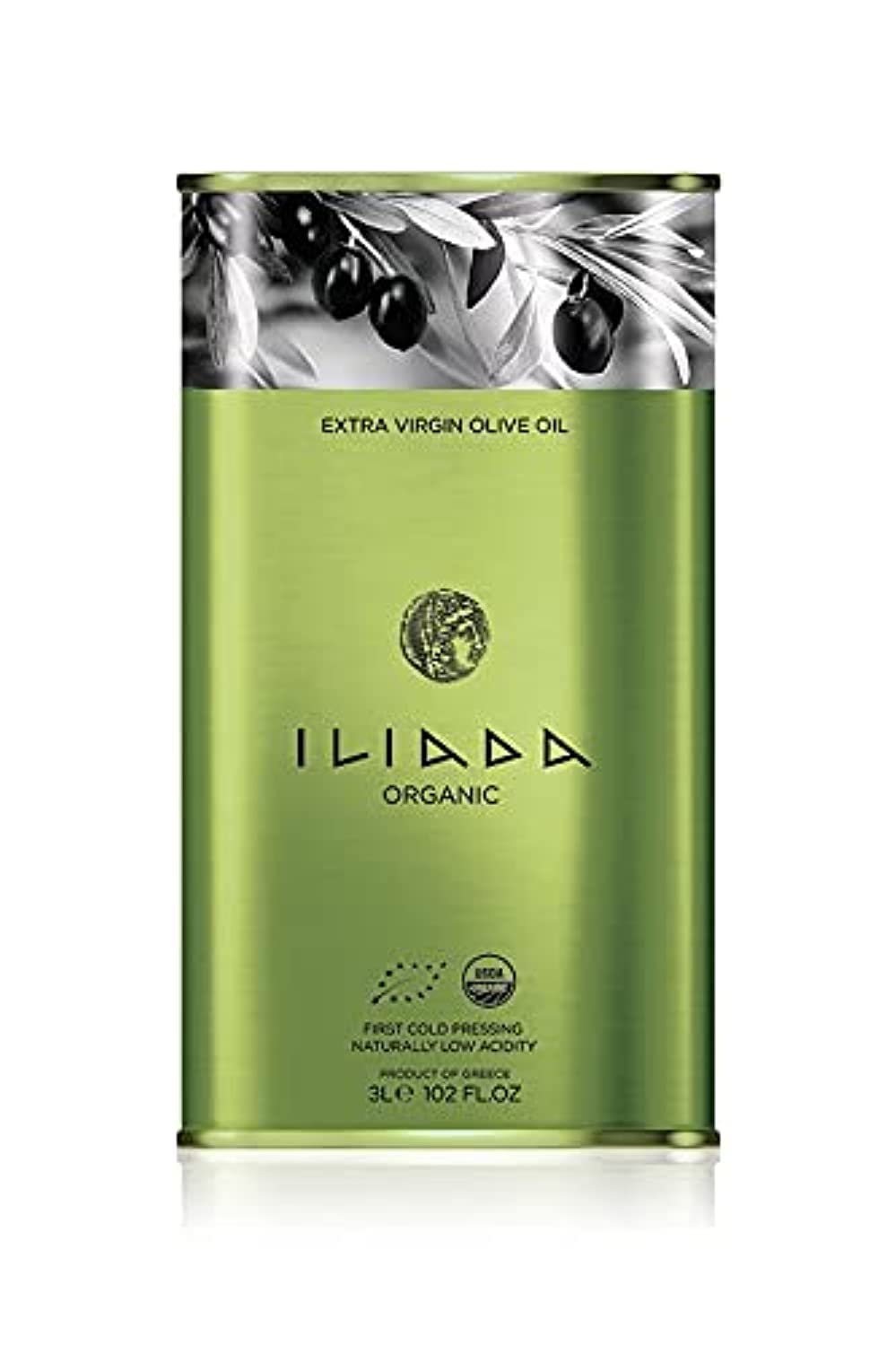 Iliada Extra Virgin Olive Oil Tin, 3 Liter