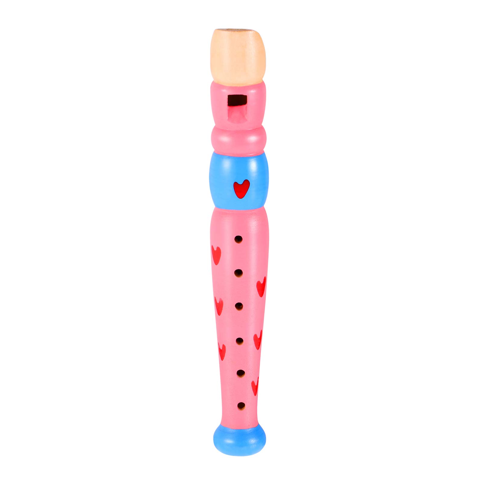 Wooden Flute Toy 6 Holes Lightweight Wooden Recorder Educational Musical Instrument Traditional Flute for Autism or Preschool Child