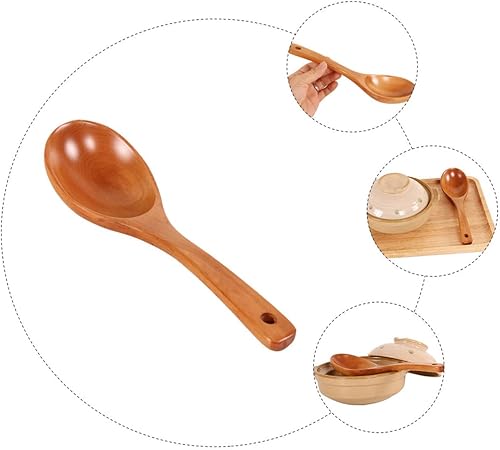 Miniatura 9 de Yardwe Cuchara de madera de cocina Cuchara de avena de madera Postre China Cucharas de ensalada de madera