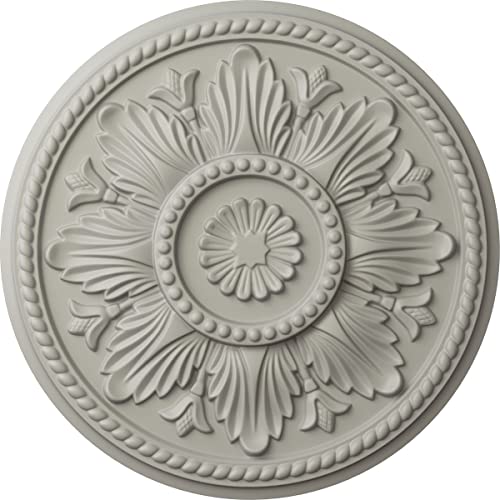 Image of Ekena Millwork CM18EDPCF Edinburgh Ceiling Medallion, Pot of Cream