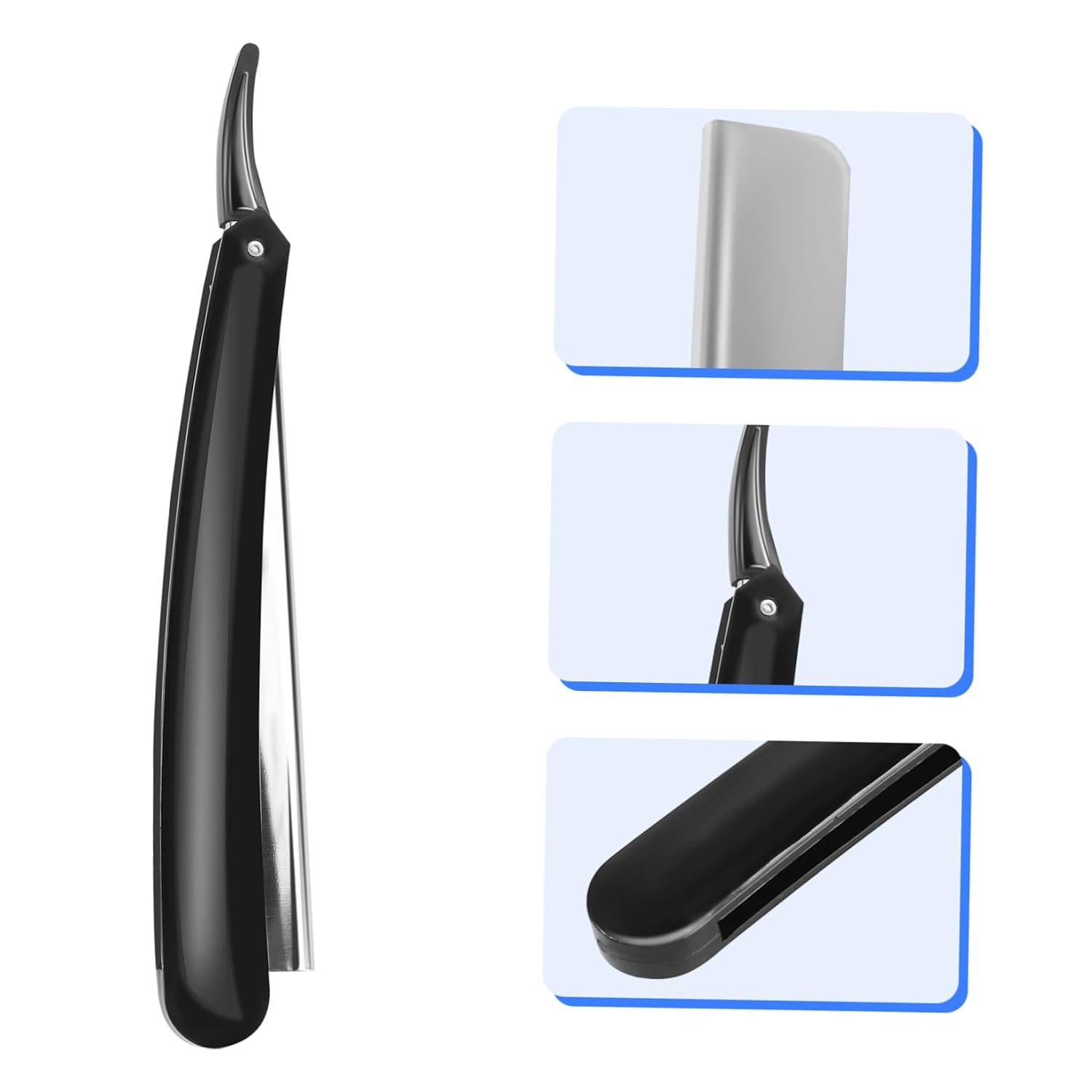 Beavorty Manual Straight Shaving Razor for Men Safe Beard Grooming Tool Professional Barber Razor Ergonomic Handle for Home and Travel