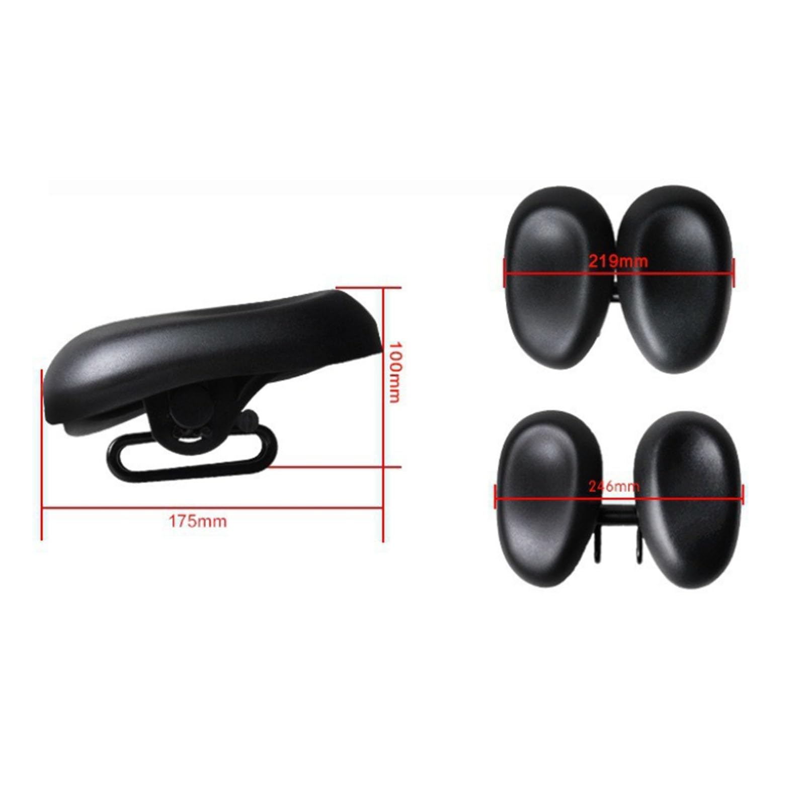 FOLODA Asiento con espuma de dos capas y apertura anatómica para hombre y mujer, sillín de ciclismo transpirable