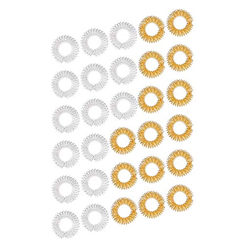 Blulu 50 Pieces Spiky Sensory Finger Rings, Spiky Finger Ring/ Acupressure Ring Set for Teens, Adults, Silent Stress Reducer and Massager (50 Pieces)