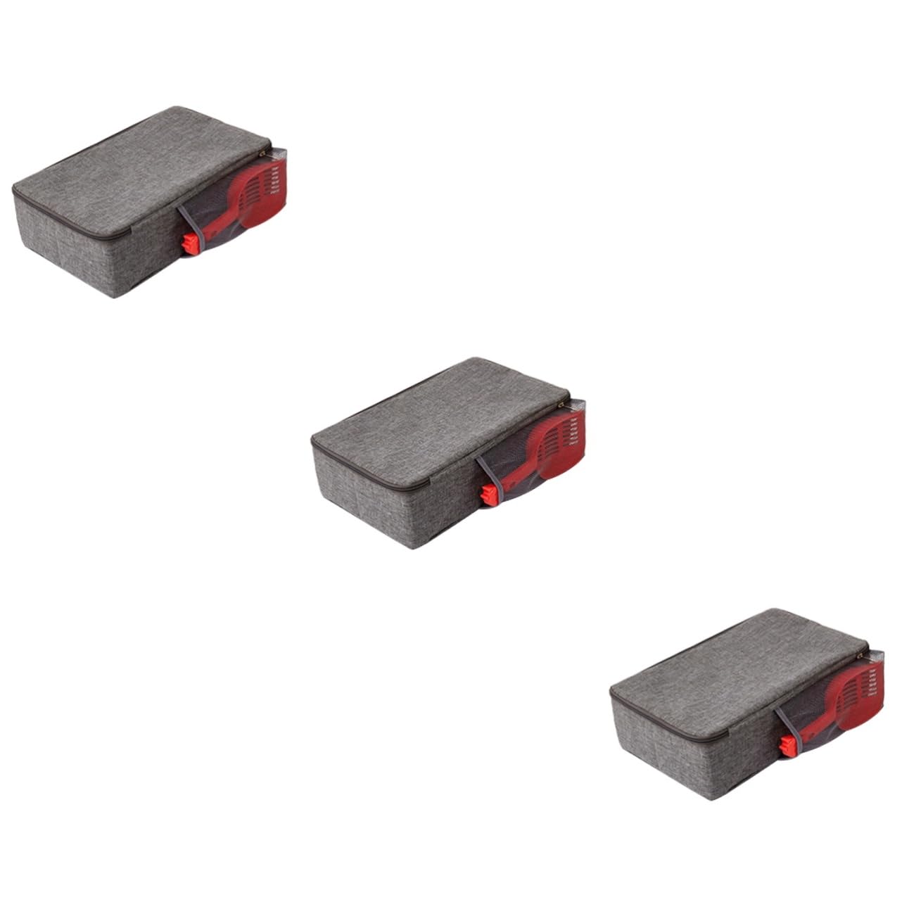HEMOTON 3 Pièces Bac à Litière Portable Pour Chat Pliant Bac à Litière Pour Chat Avec Capuche Litière De Chats Voyage Boîtes à Litière Pour Chats Plateau Pliable Gris Clair Tissu Oxford