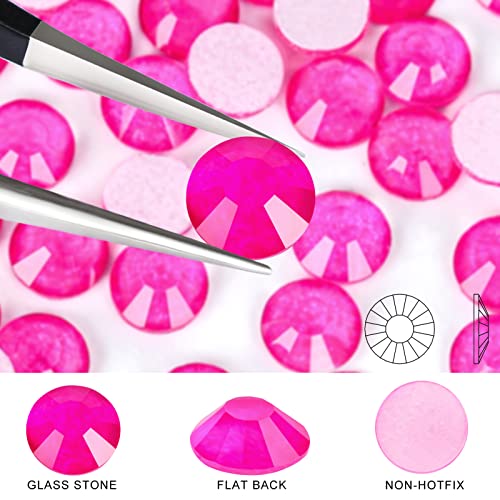 Image of Novani Rhinestones 300Pcs Flatback Crystal Round Loose Gemstones Glass Rhinestones for Crafts Makeup Nail Art Clothes Shoes DIY Decorations(SS30,6.4-6.6mm,Jelly Rose)
