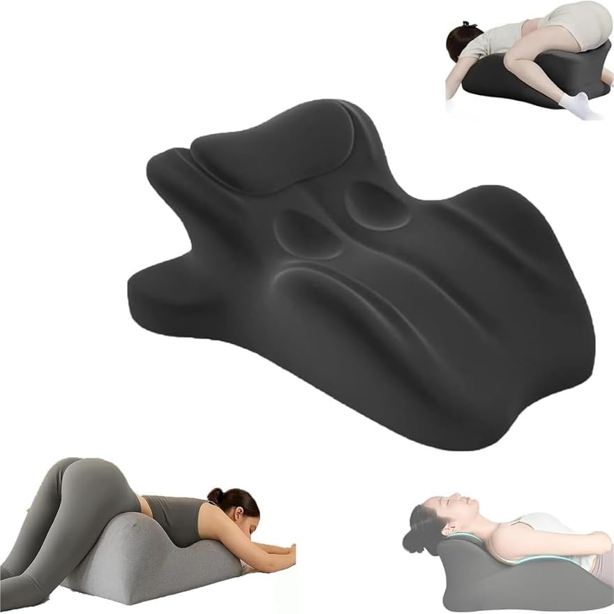 Ergonomic 27° Memory Foam Wedge Pillow - Couples Intimacy Pillow, Multi-Functional Memory Foam Lounge Cushion with Back Support to Alleviate Back Pain (Light Gray)