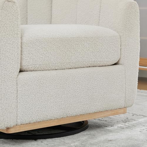 Sillón Giratorio Chenille Blanco Cómodo miniatura 5