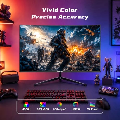 24 Inch 200Hz Gaming Monitor, FHD 1080P Curved Computer Monitor, 1ms MPRT - image 4