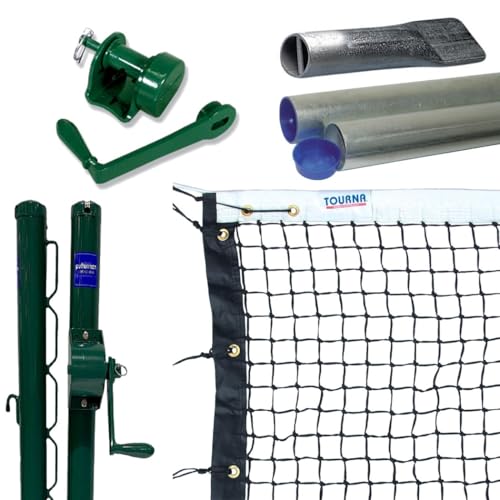 Tourna 3.0 mm Premium Single Braid Tennis Net, Tapered – Optional Seasonal Court Maintenance Kit