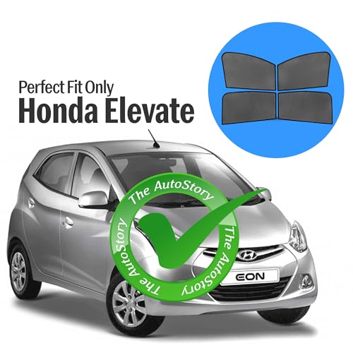 Image of Autostory Custom Fit Black Mesh Car Sunshade for Hyundai Eon | UV & Heat Protection Car Window Curtains | Privacy Car Sun Shade | Breathable Vehicle Specific Side Window Shades