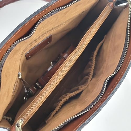 Image of Patricia Nash Calvi Satchel (Brown, One Size)
